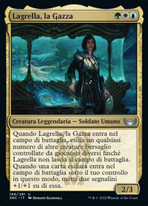 Lagrella, la Gazza (Lagrella, the Magpie) - Streets of New Capenna (#196) - Illustrated by Donato Giancola - Magic: The Gathering Card