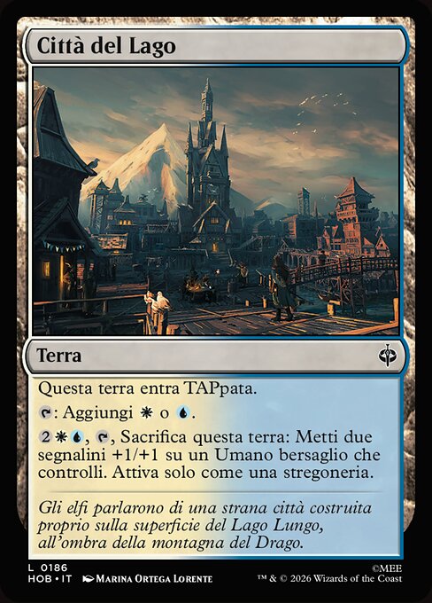 Ciudad del Lago (Lake-town) - The Hobbit (#186) - Illustrated by Marina Ortega Lorente - Magic: The Gathering Card