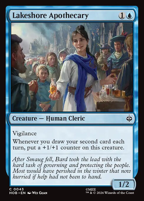 Boticaria a la orilla del Lago (Lakeshore Apothecary) - The Hobbit (#43) - Illustrated by Wei Guan - Magic: The Gathering Card