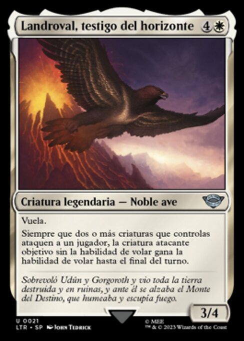 Landroval, Testimone dell'Orizzonte (Landroval, Horizon Witness) - The Lord of the Rings: Tales of Middle-earth (#21) - Illustrated by John Tedrick - Magic: The Gathering Card