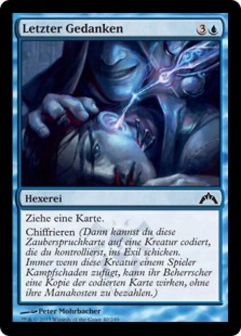 Dernières pensées (Last Thoughts) - Gatecrash (#40) - Illustrated by Peter Mohrbacher - Magic: The Gathering Card