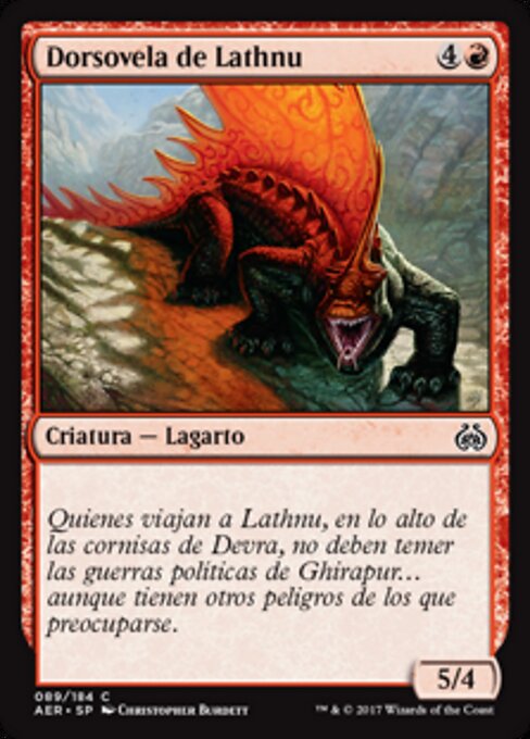 Dorsoveleiro de Lathnu (Lathnu Sailback) - Aether Revolt (#89) - Illustrated by Christopher Burdett - Magic: The Gathering Card