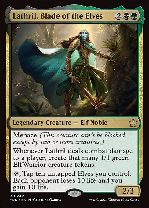 Lathril, Blade of the Elves - Foundations (#242) - Illustrated by Caroline Gariba - Magic: The Gathering Card