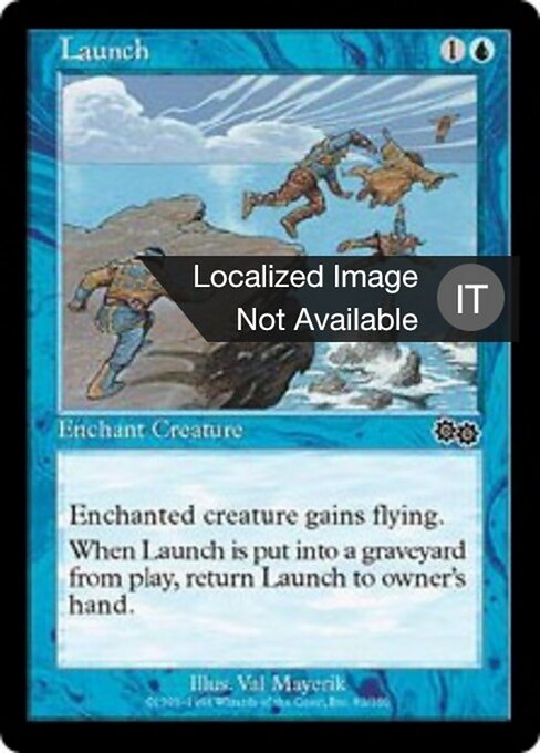 Lancio (Launch) - Urza's Saga (#82) - Illustrated by Val Mayerik - Magic: The Gathering Card