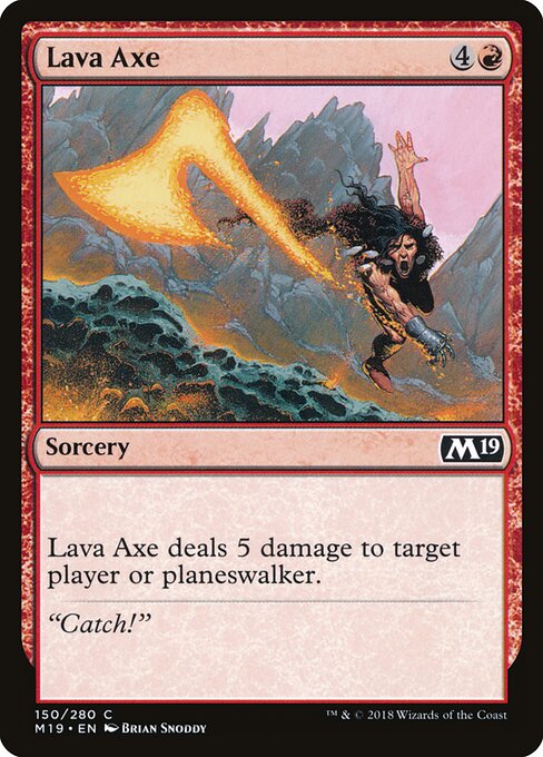 Lava Axe - Core Set 2019 (#150) - Illustrated by Brian Snõddy - Magic: The Gathering Card