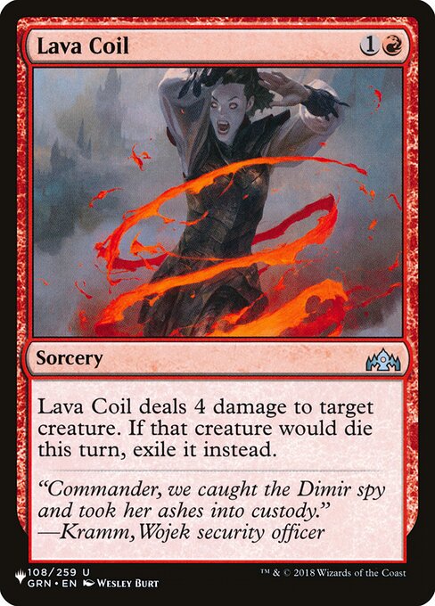 熔岩缠绕 (Lava Coil) - Double Masters 2022 (#116) - Illustrated by Wesley Burt - Magic: The Gathering Card