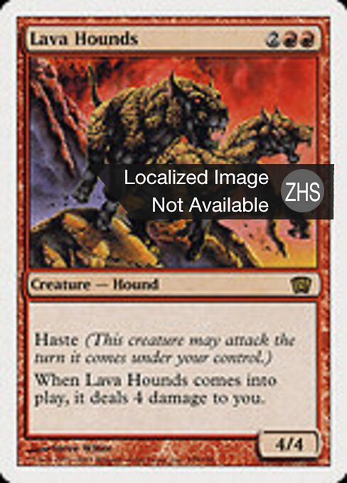 Chiens de lave (Lava Hounds) - Eighth Edition (#198) - Illustrated by Steve White - Magic: The Gathering Card
