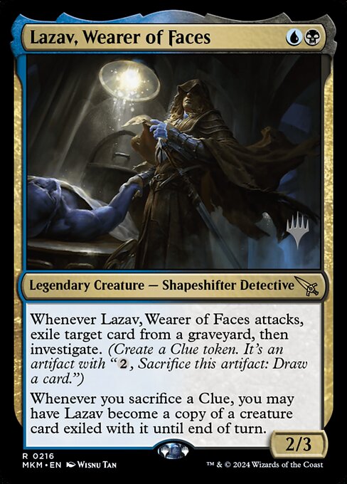 Lazav, porteur de visages (Lazav, Wearer of Faces) - Murders at Karlov Manor (#216) - Illustrated by Wisnu Tan - Magic: The Gathering Card