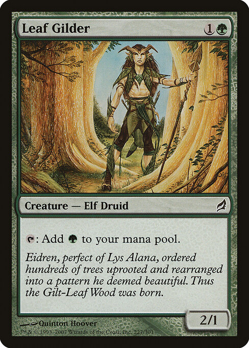 葉光らせ (Leaf Gilder) - Lorwyn (#227) - Illustrated by Quinton Hoover - Magic: The Gathering Card