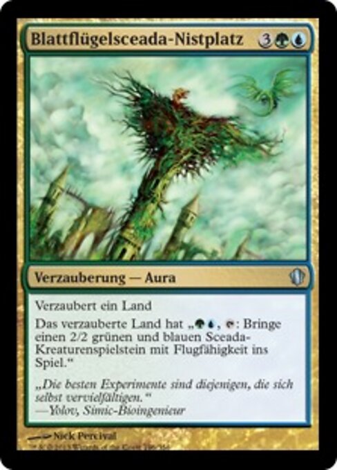 叶翼龙兽宿巢 (Leafdrake Roost) - Dissension (#116) - Illustrated by Nick Percival - Magic: The Gathering Card