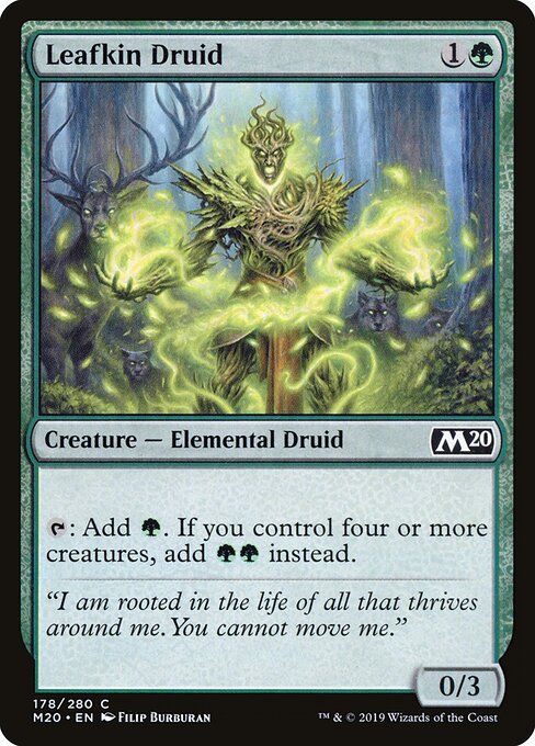 叶身德鲁伊 (Leafkin Druid) - Core Set 2020 (#178) - Illustrated by Filip Burburan - Magic: The Gathering Card