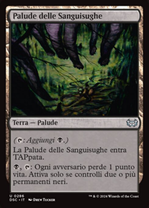 Palude delle Sanguisughe (Leechridden Swamp) - Shadowmoor (#273) - Illustrated by Lars Grant-West - Magic: The Gathering Card