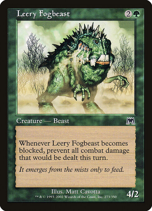 Nebbiobestia Guardinga (Leery Fogbeast) - Onslaught (#273) - Illustrated by Matt Cavotta - Magic: The Gathering Card