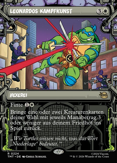 レオナルドの奥義 (Leonardo's Technique) - Teenage Mutant Ninja Turtles (#18) - Illustrated by Andreas Zafiratos - Magic: The Gathering Card