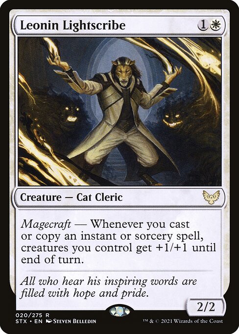 Leonin Lightscribe - Strixhaven: School of Mages (#20) - Illustrated by Steven Belledin - Magic: The Gathering Card