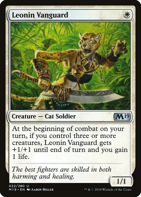 Leonin Vanguard - Core Set 2019 (#22) - Illustrated by Aaron Miller - Magic: The Gathering Card