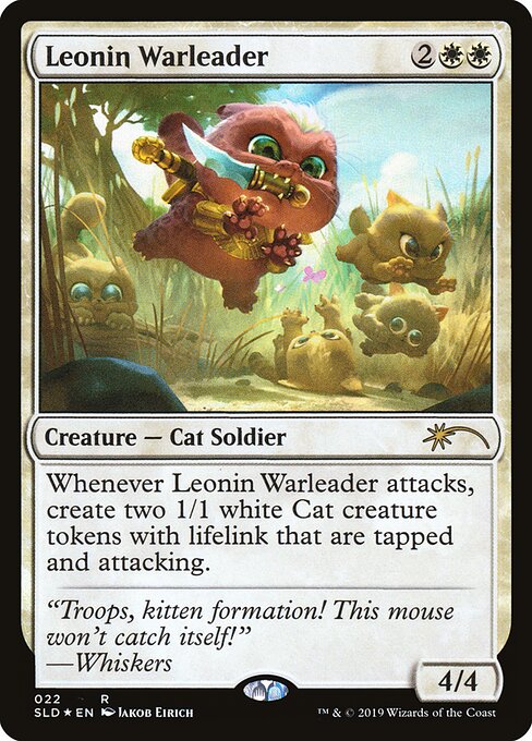 레오닌 전장사령관 (Leonin Warleader) - Core Set 2019 (#23) - Illustrated by Jakub Kasper - Magic: The Gathering Card