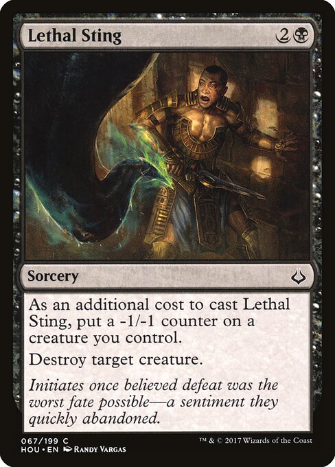 Lethal Sting - Hour of Devastation (#67) - Illustrated by Randy Vargas - Magic: The Gathering Card