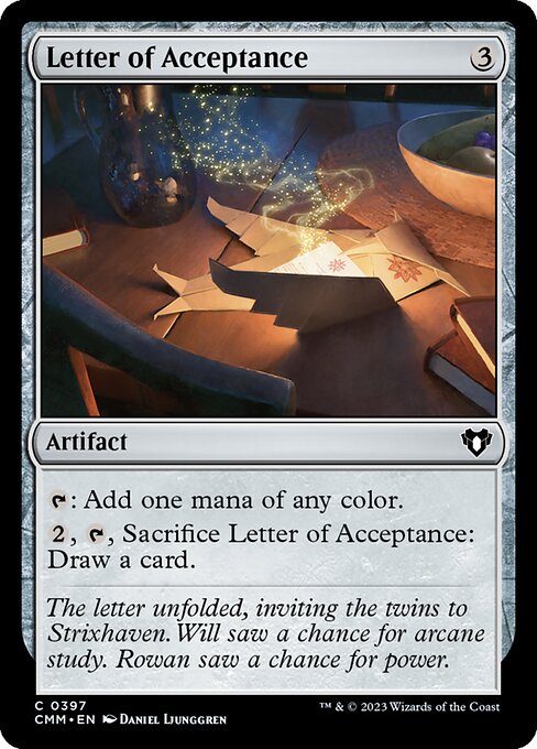 Letter of Acceptance - Commander Masters Magic card