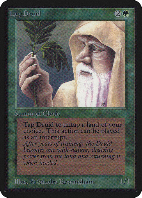 Druida de Lei (Ley Druid) - Fourth Edition (#256) - Illustrated by Sandra Everingham - Magic: The Gathering Card