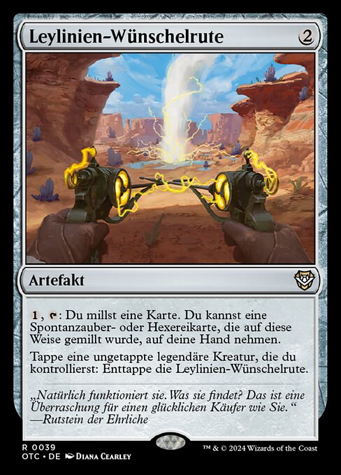 Vara de zahorí de líneas místicas (Leyline Dowser) - Outlaws of Thunder Junction Commander (#39) - Illustrated by Diana Cearley - Magic: The Gathering Card