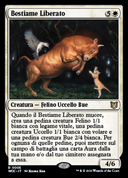Bestiame Liberato (Liberated Livestock) - Wilds of Eldraine Commander (#5) - Illustrated by Kisung Koh - Magic: The Gathering Card