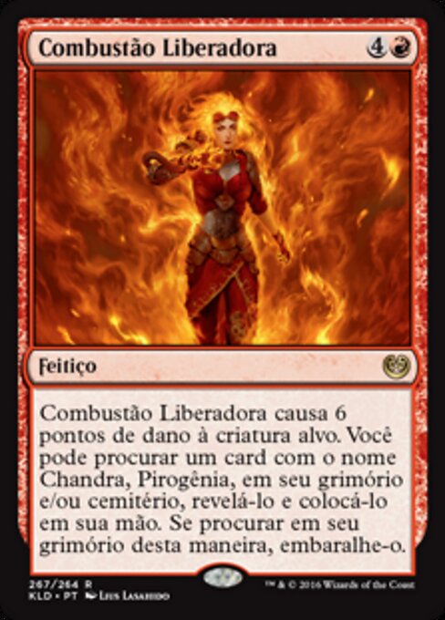 解き放たれた焔 (Liberating Combustion) - Kaladesh (#267) - Illustrated by Lius Lasahido - Magic: The Gathering Card