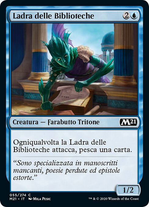 Birladora de bibliotecas (Library Larcenist) - Jumpstart 2022 (#314) - Illustrated by Mila Pesic - Magic: The Gathering Card