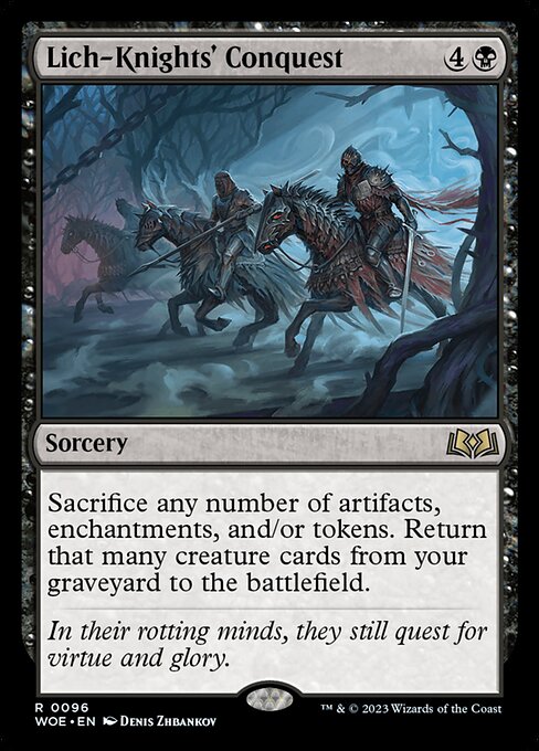 Lich-Knights' Conquest - Wilds of Eldraine (#96) - Illustrated by Denis Zhbankov - Magic: The Gathering Card