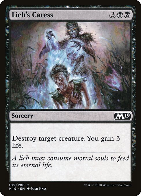 Lich's Caress - Core Set 2019 Magic card