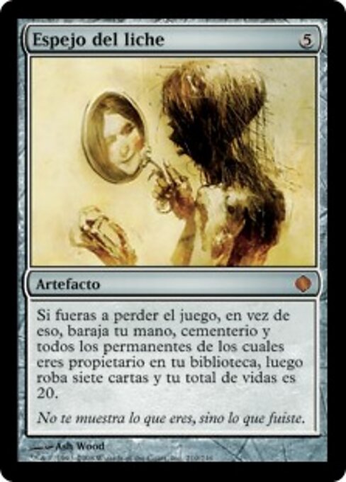 Зеркало Лича (Lich's Mirror) - Shards of Alara (#210) - Illustrated by Ash Wood - Magic: The Gathering Card