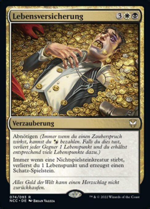 Seguro de vida (Life Insurance) - Outlaws of Thunder Junction Commander (#233) - Illustrated by Brian Valeza - Magic: The Gathering Card