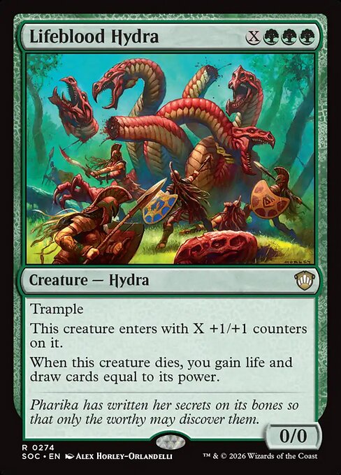 Lifeblood Hydra - Secrets of Strixhaven Commander (#274) - Illustrated by Alex Horley-Orlandelli - Magic: The Gathering Card