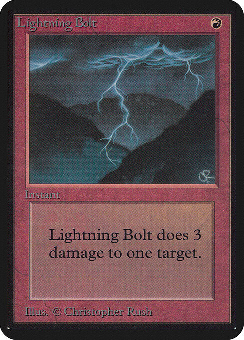 Raio (Lightning Bolt) - Fourth Edition Foreign Black Border (#208) - Illustrated by Christopher Rush - Magic: The Gathering Card