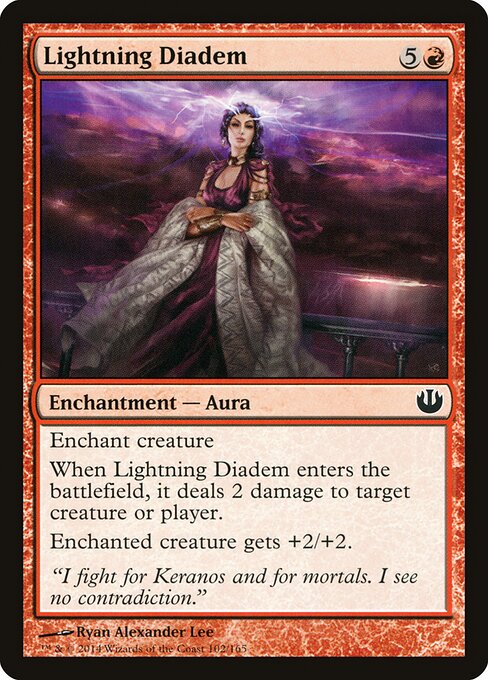 Diadème d'éclair (Lightning Diadem) - Journey into Nyx (#102) - Illustrated by Ryan Alexander Lee - Magic: The Gathering Card