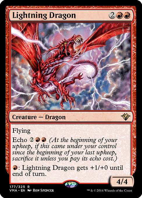 Lightning Dragon - Vintage Masters (#177) - Illustrated by Ron Spencer - Magic: The Gathering Card