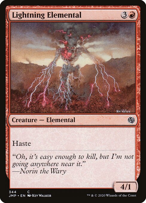 Lightning Elemental - Jumpstart (#344) - Illustrated by Kev Walker - Magic: The Gathering Card