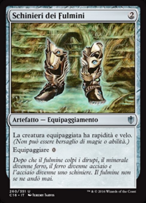 稲妻のすね当て (Lightning Greaves) - Marvel Super Heroes Commander (#202) - Illustrated by Darius Zablockis - Magic: The Gathering Card
