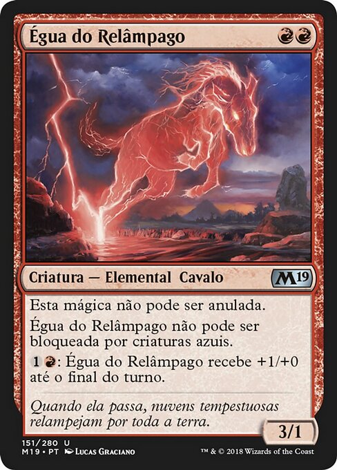 Égua do Relâmpago (Lightning Mare) - Core Set 2019 (#151) - Illustrated by Lucas Graciano - Magic: The Gathering Card