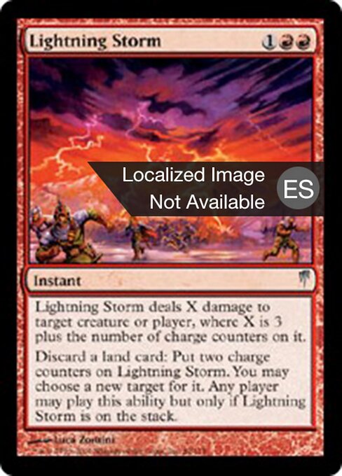 Tormenta de relámpagos (Lightning Storm) - Coldsnap (#89) - Illustrated by Luca Zontini - Magic: The Gathering Card