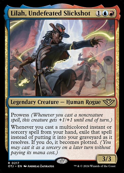 Lilah, Undefeated Slickshot - Outlaws of Thunder Junction (#217) - Illustrated by Andreas Zafiratos - Magic: The Gathering Card