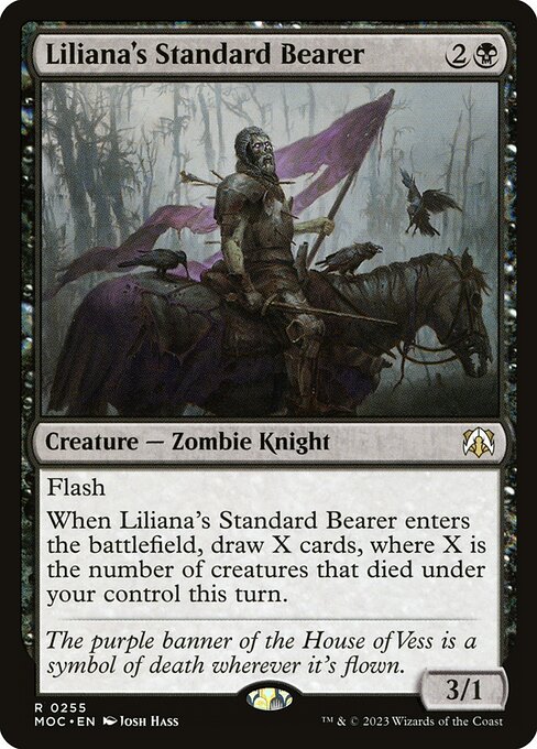 Liliana's Standard Bearer - March of the Machine Commander (#255) - Illustrated by Josh Hass - Magic: The Gathering Card