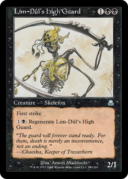 Lim-Dûl's High Guard - Masters Edition II (#103) - Illustrated by Anson Maddocks - Magic: The Gathering Card