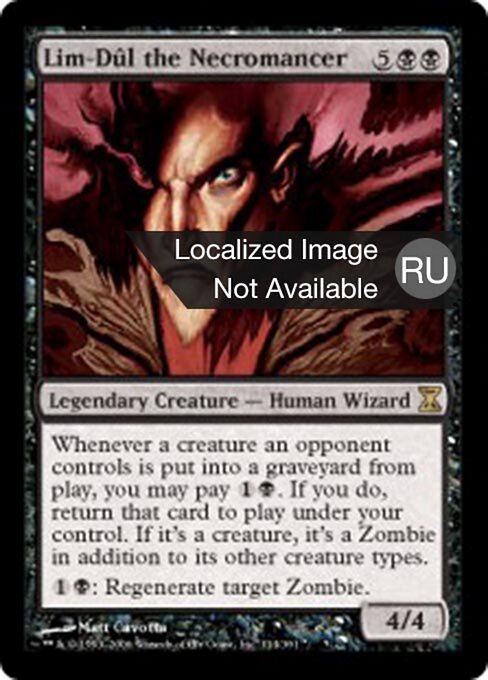 Лим-Дул, Некромант (Lim-Dûl the Necromancer) - Time Spiral (#114) - Illustrated by Matt Cavotta - Magic: The Gathering Card
