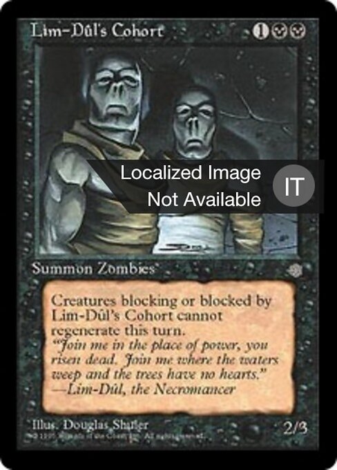Coorte di Lim-Dûl (Lim-Dûl's Cohort) - Ice Age (#145) - Illustrated by Douglas Shuler - Magic: The Gathering Card
