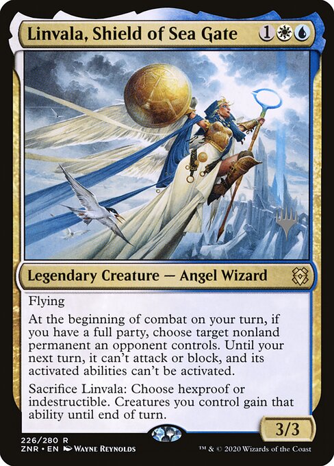 Linvala, Schild von Seetor (Linvala, Shield of Sea Gate) - Zendikar Rising (#368) - Illustrated by Wayne Reynolds - Magic: The Gathering Card