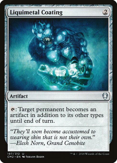 Liquimetal Coating - Commander Anthology Volume II (#197) - Illustrated by Johann Bodin - Magic: The Gathering Card