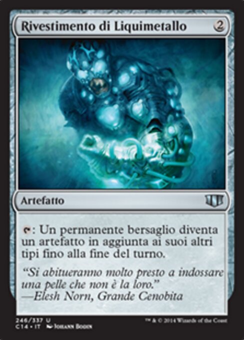 Rivestimento di Liquimetallo (Liquimetal Coating) - The Brothers' War Retro Artifacts (#28) - Illustrated by Johann Bodin - Magic: The Gathering Card