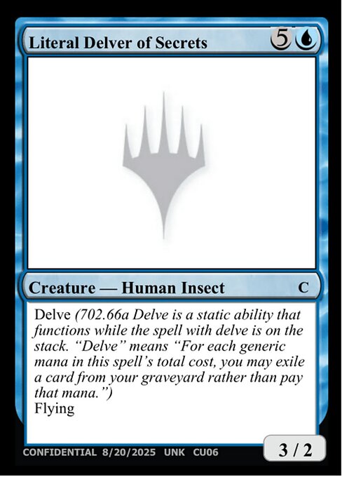 Literal Delver of Secrets - Unknown Event (#CU06) - Magic: The Gathering Card