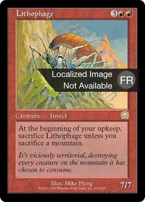 Litófago (Lithophage) - Mercadian Masques (#202) - Illustrated by Mike Ploog - Magic: The Gathering Card